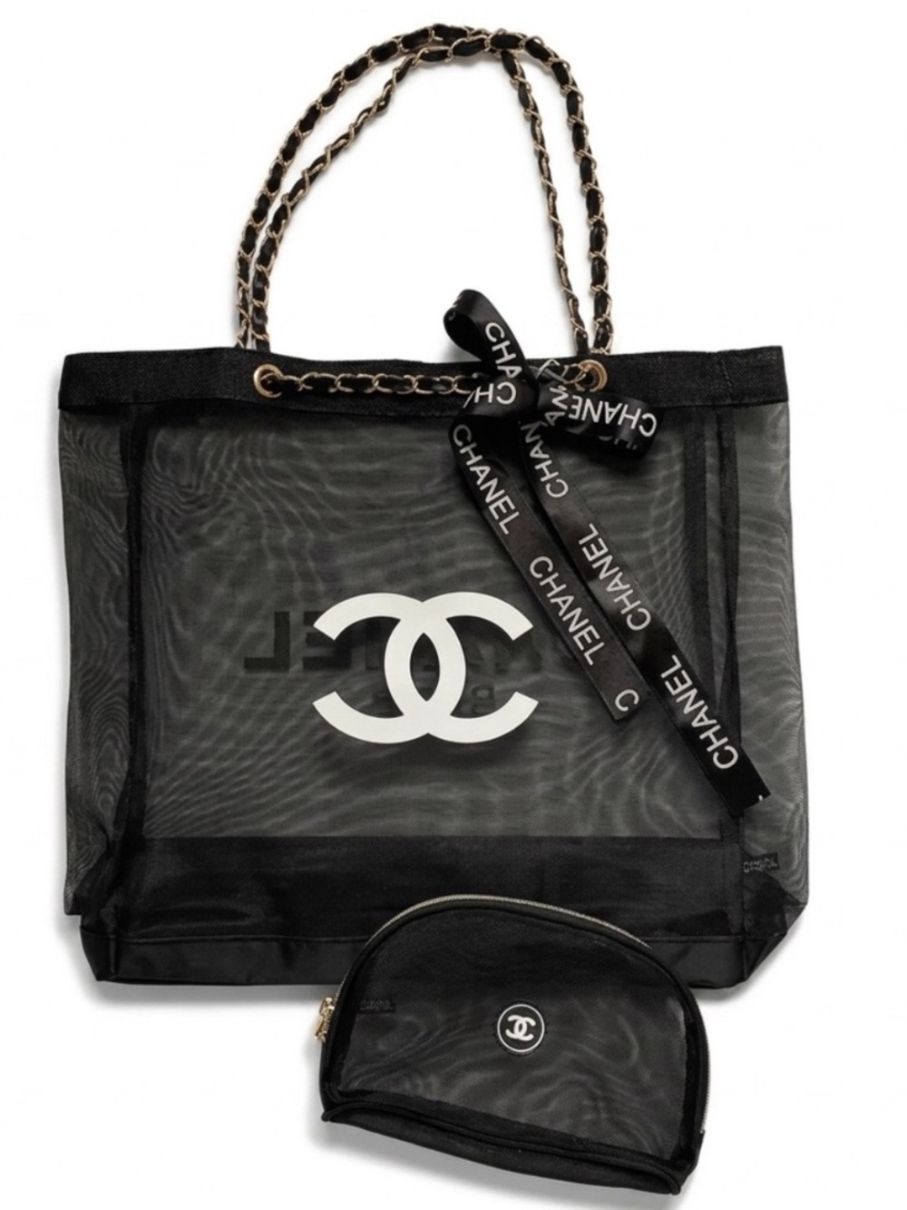 Mesh tote & cosmetic bag Chanel